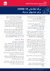 Self-isolation fact sheet for close contacts