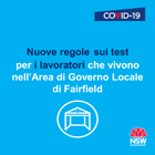 New testing rules for workers who live in Fairfield LGA