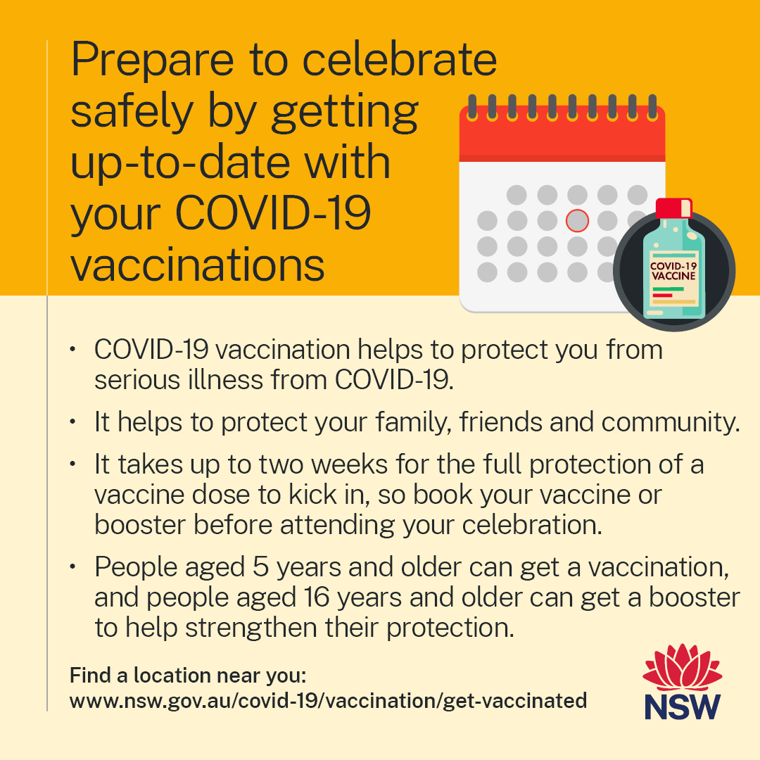 Prepare to celebrate safely by getting p-to-date with your COVID vaccinations