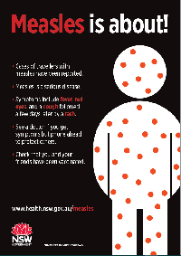 Measles awareness poster for backpackers​