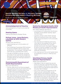Health Service Delivery in Western Sydney Community Information Meeting Minutes