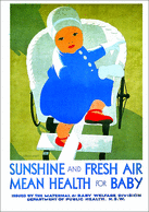 Poster: Sunshine and fresh air mean health for baby
