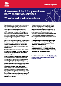 Assessment tool for peer-based harm reduction services to determine when to seek medical assistance for music festival patrons
