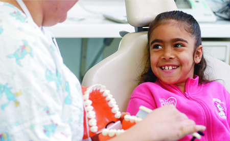 Oral checkup for a kid