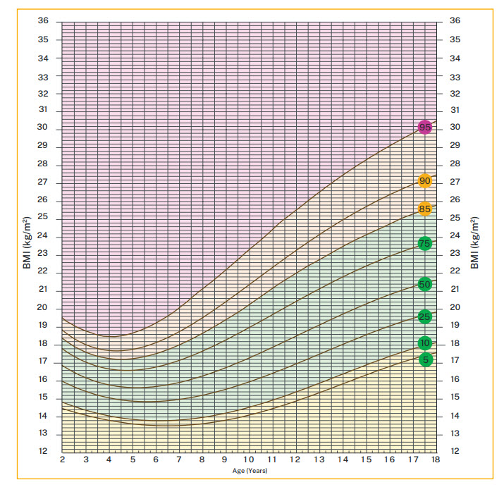 BMI graph for girls