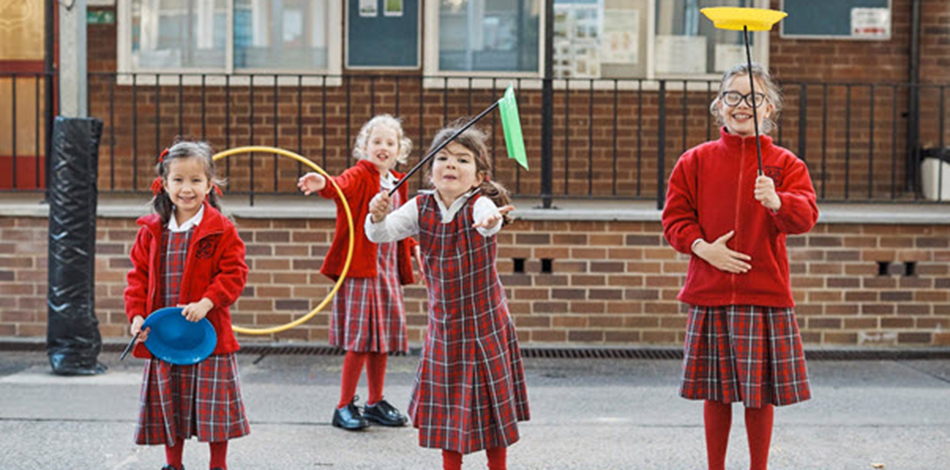 Students playing