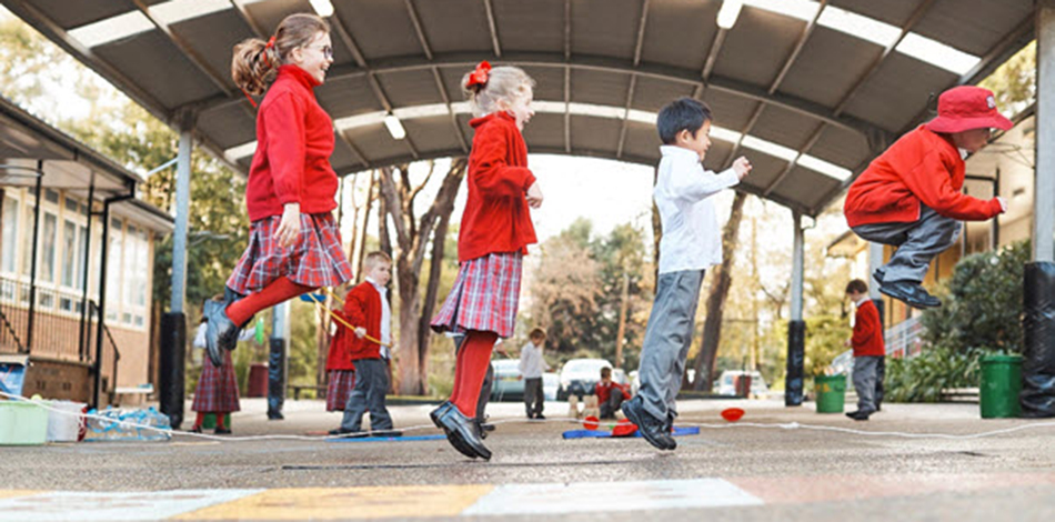 Students playing