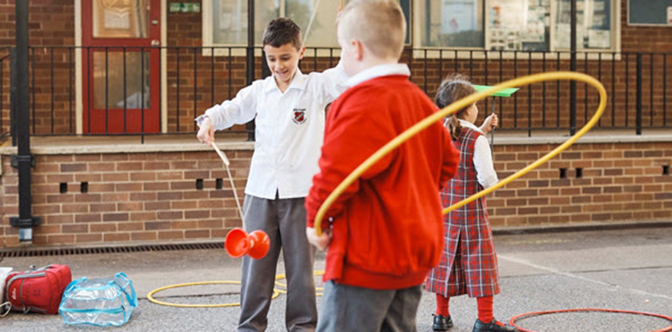 Students playing