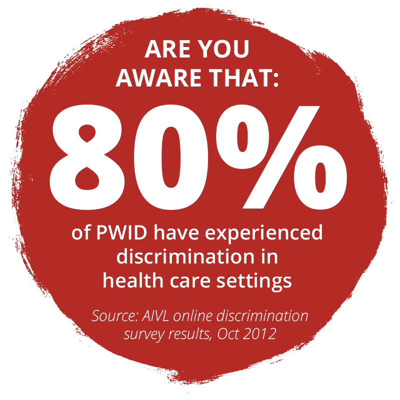 Are you aware that 80% of PWID have experienced a discrimination in health care settings.