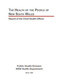 The Health of the People of NSW: Report of the Chief Health Officer 1996