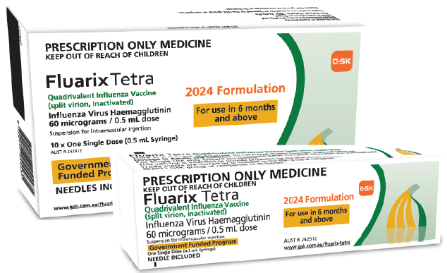 Fluarix Tetra ten pack and single pack