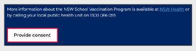 Screenshot of program portal provide consent button