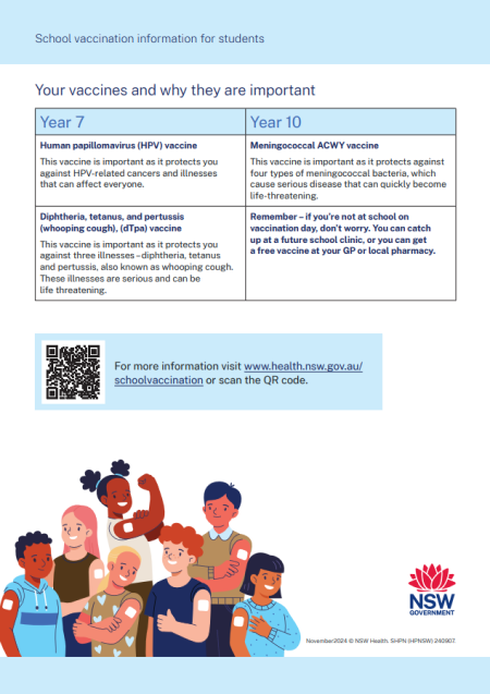 School vaccination letter - page 2