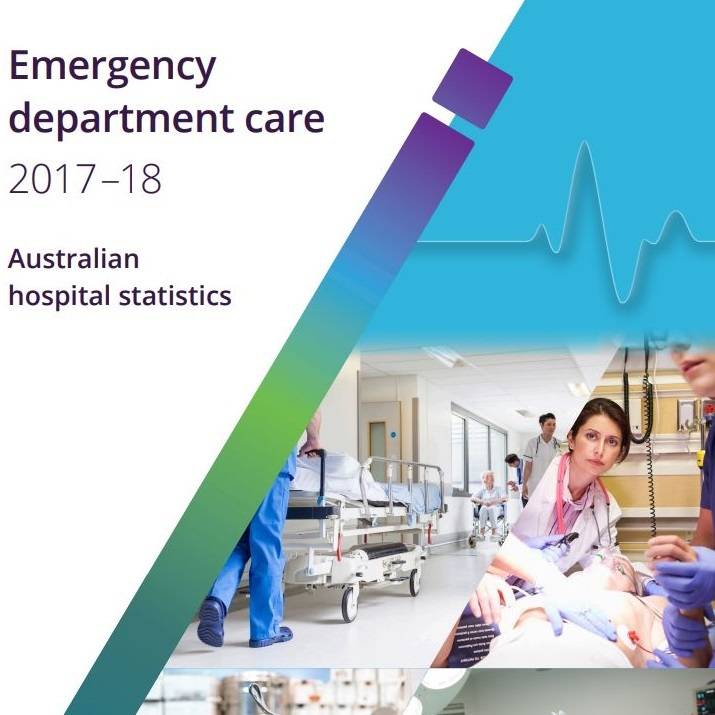 'Emergency department care 2017â€“18, Australian hospital statistics' report cover artwork