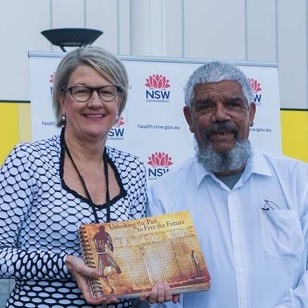 Uncle Lester Maher and Elizabeth Koff, Secretary NSW Health