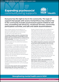 Expanding Psychosocial Community-Living Supports