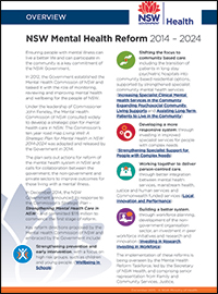 NSW Mental Health Reform 2014 – 2024