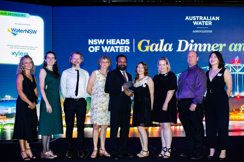 Wining team at the NSW Water Awards. Image courtesy of the Australian Water Association