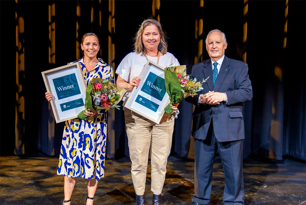 SNSWLHD’s Nurse of the Year Ms Rochelle Woolf, Midwife of the Year Ms Sonia White and Parliamentary Secretary for Regional Health Dr Michael Holland