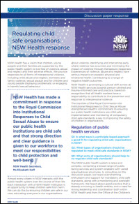 Regulating child safe organisations: NSW Health response