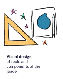 Visual design of tools and components of the guide