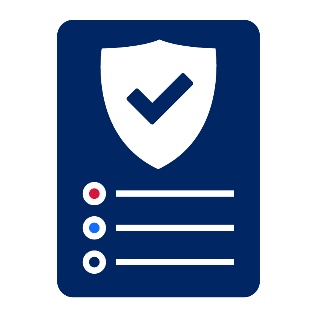 A sheet with a safety icon in it.