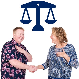 2 people shaking hands.