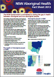 NSW Aboriginal Health Fact Sheet 2013 