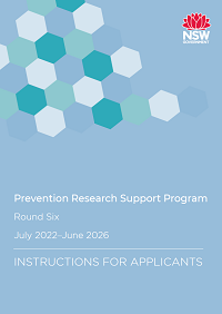 Prevention Research Support Program round six: Instructions for applicants