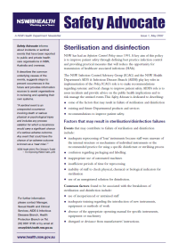 Safety Advocate Issue 1 - Sterilisation and Disinfection