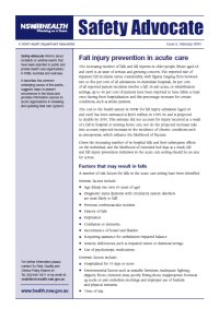 Safety Advocate Issue 3 - Fall Injury Prevention in Acute Care