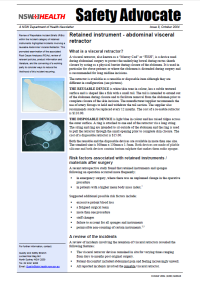 Safety Advocate Issue 8 - Retained Instrument - Abdominal Visceral Retractor