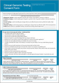 Clinical Genomic Testing Consent Form – template