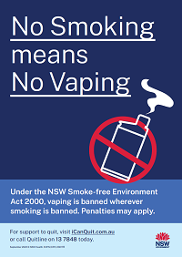 No Smoking means No Vaping A3 Poster