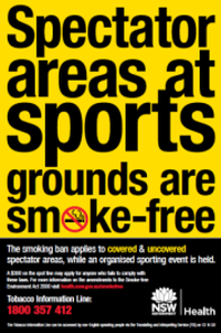 Poster: Spectator areas at sports grounds are smoke-free