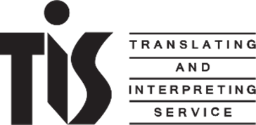 TIS - Translating and interpreting services logo. 