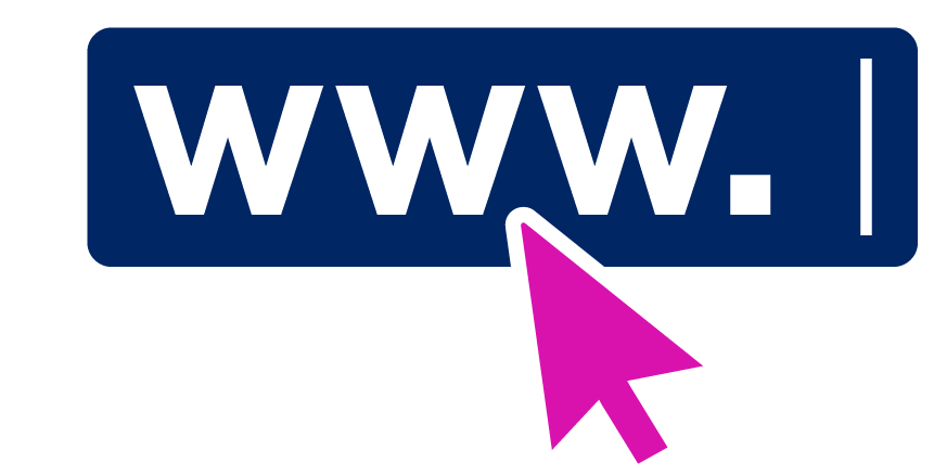 A website icon - an address bar with 'www.' in it and a mouse cursor.