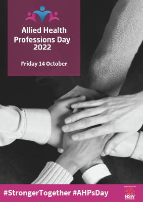 Poster: Allied Health Professionals Day 2022 (Hands clasped over each other)