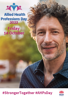 Poster: Allied Health Professionals Day 2022 (Man smiling)