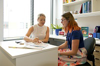 A dietitian talking to a patient