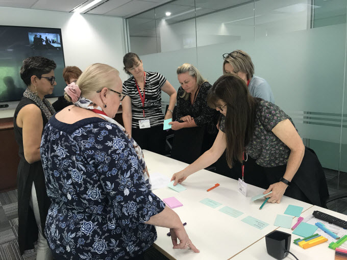 Staff working on a group activity