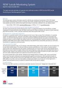 NSW Suicide Monitoring System – Report 40 – Data to December 2023 