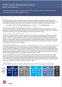 NSW Suicide Monitoring System - Report 29 - Data to January 2023