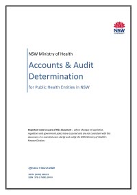 Accounts and audit determination for public health entities in NSW